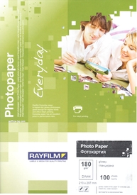 Фотохартия Rayfilm Everyday InkJet Photo Paper Glossy, A4, 180 g/m2, 100 листа