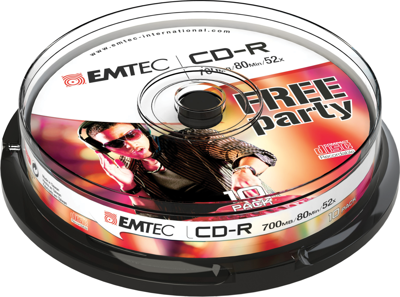 CD-R Emtec, 700 МВ, 10 броя в шпиндел, сд диск, компакт диск | GOffice
