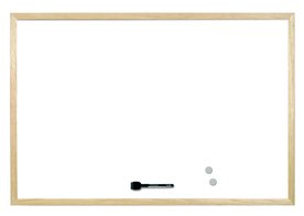 Бяла дъска за писане Bi-Office с дървена рамка, 30 х 40 см, немагнитна