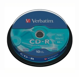 CD-R Verbatim, 700 МВ, 10 броя в шпиндел, сд диск, компакт диск