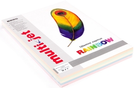 Цветен копирен картон A4 Rainbow Multi Jet, 160 гр., 125 листа, пастел, асорти