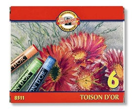 Сух пастел Кохинор Тоазон Дор, Koh-I-Noor Toison D`OR, 6 цвята в комплект