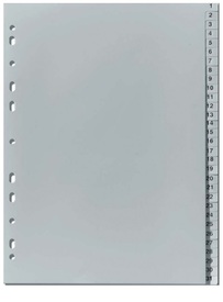 Разделител A4, PVC, цифри 1-31, сив