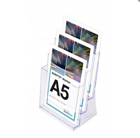 Поставка за брошури А5, три нива, вертикална