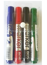 Комплект маркери за бяла дъска, комплект (черен, син, червен, зелен)