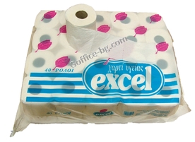 Тоалетна хартия Excel, 3-пластова, бяла, 40 броя в пакет
