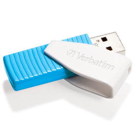 Флаш памет Verbatim Swivel 8 GB, USB 2.0, светло синя