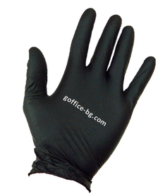 Черни Нитрилни ръкавици без пудра, EcoMax, 100 броя в кутия