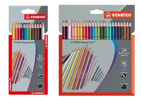Акварелни цветен молив Stabilo, 12 цвята, 24 цвята