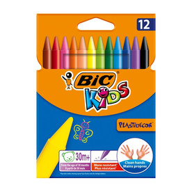 Цветни маслени пастели BIC Plastidecor, 12 цвята