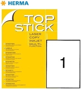 Самозалепваща се бяла хартия А4 Top Stick Herma, 10 листа, 1 ет. на лист, 297 х 210 мм