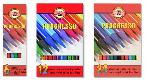Цветни моливи с лаково покритие Прогресо Кохинор, Progresso Koh-I-Noor, комплект