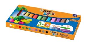 Пластелин BIC, 6 цвята, 12 цвята