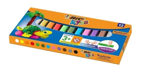 Пластелин BIC, 6 цвята, 12 цвята - Image 2