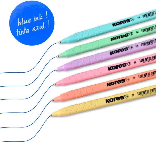 Химикалка Kores Pastel 1.00 mm, синьопишеща, бр. - Image 2