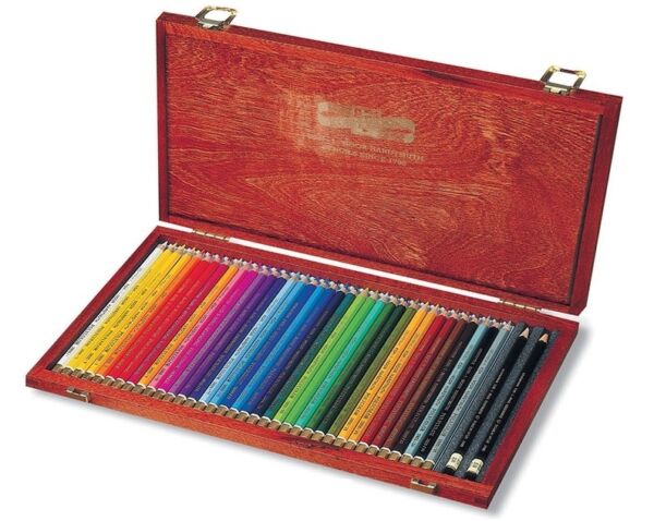 Професионални цветни моливи "Поликолор" Кохинор, Polycolor Koh-I-Noor, комплект метална/дървена кутия - Image 6