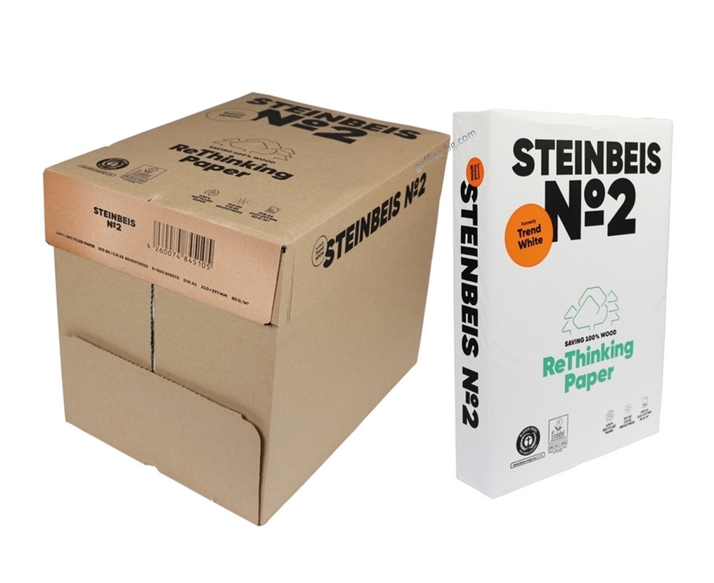 Копирна хартия рециклирана, сива Steinbes №1 A4 100 % Recycled, 80 гр., 500 листа - Image 2