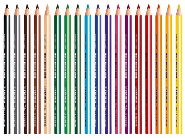 Цветни моливи Stabilo Trio-thick Jumbo с острилка, 12, 18 и 24 цвята - Image 2
