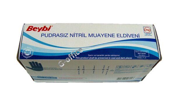 Нитрилни ръкавици без пудра, сини, 100 броя в кутия - Image 3