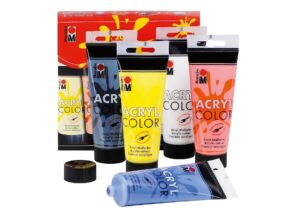 Акрилни бои Marabu Acryl Color, 5 цвята х 100 мл.