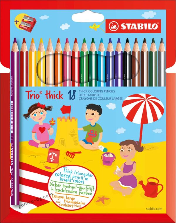 Цветни моливи Stabilo Trio-thick Jumbo с острилка, 12, 18 и 24 цвята - Image 7