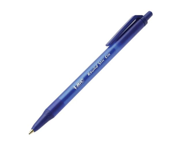 Химикалка BIC Round Stic Click, 1.00 мм, синя