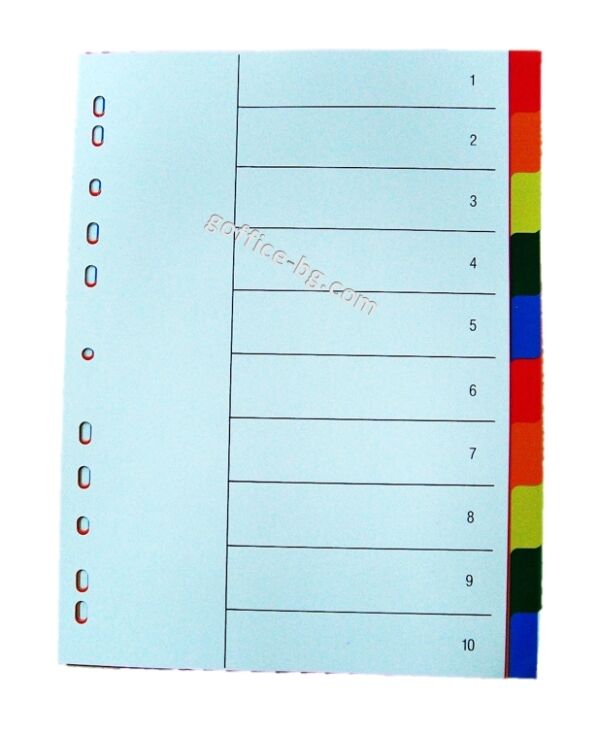 Разделители за класьори, папки, PVC, 10 теми, 12 теми, 20 теми, цветни - Image 2