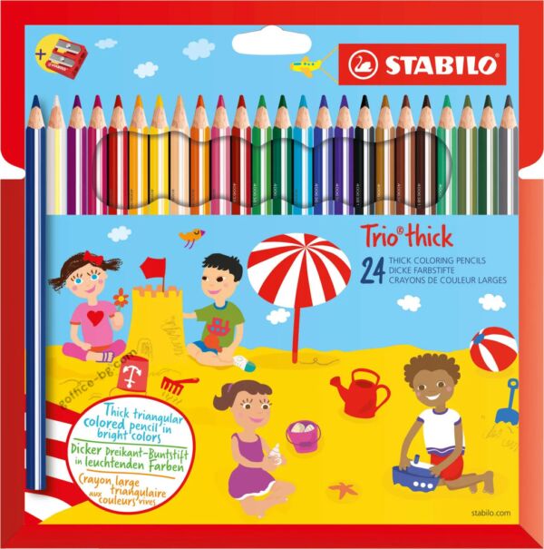 Цветни моливи Stabilo Trio-thick Jumbo с острилка, 12, 18 и 24 цвята - Image 8