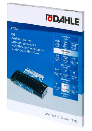 Фолио за ламиниране А4 Dahle, 80 mic, 216 х 303 мм, 100 броя