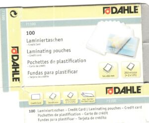 Фолио за ламиниране Dahle, 125 mic микрона, Credit Card, 54х86 мм, 100 броя