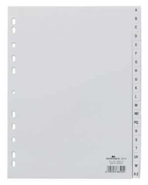 Разделител A4, PVC, букви A-Z, сив