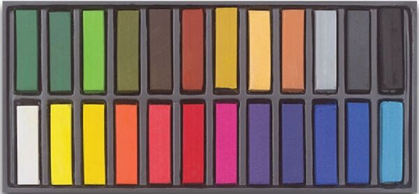 Сух пастел Faber-Castell Creative Studio, 24 цвята, 1/2 дължина, меки