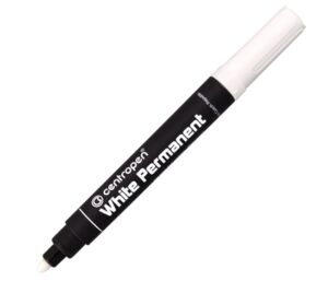 Перманентен маркер Centropen, бял, бр.