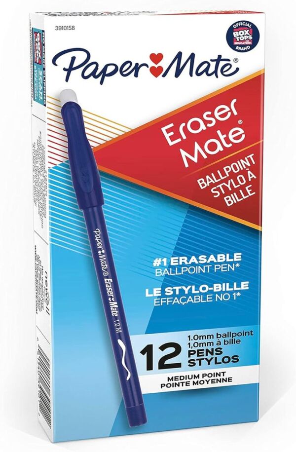 Изтриваема химикалка Papermate Erasemate M, 1.00 мм, синя, черна, червена - Image 7