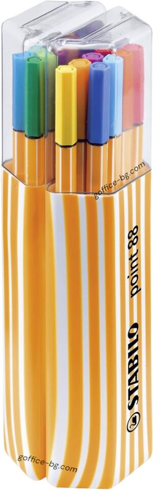 Тънкописец Stabilo Point 88 Twin-Pack, комплект 20 цвята