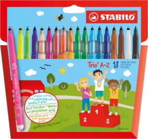 Флумастери Stabilo Trio A-Z, 12, 18, 24 и 30 цвята в компл.