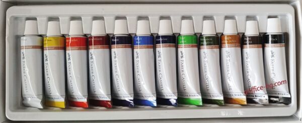 Акрилни бои Faber-Castell, 12 цвята х 20 мл.
