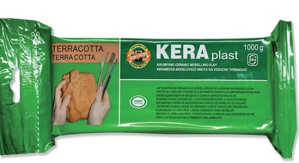Глина за моделиране "Керапласт" Кохинор, 1000 гр., бяла, кафява - Image 2