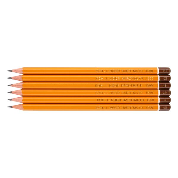 Чернографитен молив Koh-I-Noor 1500, 6 бр. компл., НВ, В, 2В, 4В, 6В, 8В - Image 2