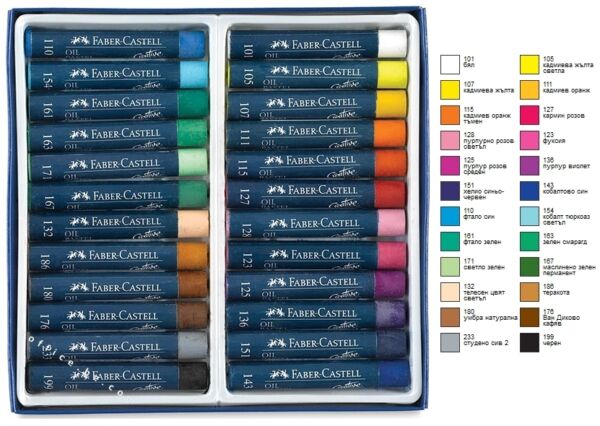 Цветни маслени пастели Faber-Castell Creative Studio, 12 цвята, 24 цвята, 36 цвята - Image 4