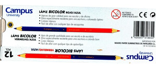 Двуцветен графитен молив Campus Bicolor, син/червен, бр. - Image 3