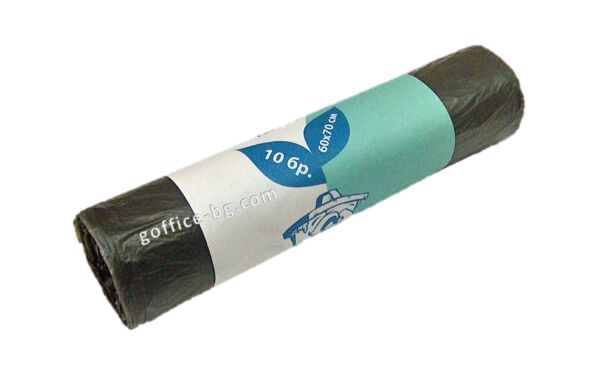 Чували за смет 70 L, 60 х 70 см, 20 броя на ролка, черни - Image 2