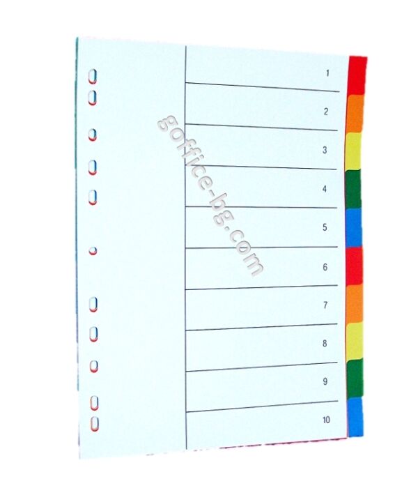 Разделители за класьори, папки, PVC, 10 теми, 12 теми, 20 теми, цветни