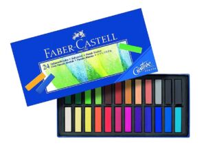 Сух пастел Faber-Castell Creative Studio, 24 цвята, 1/2 дължина, меки