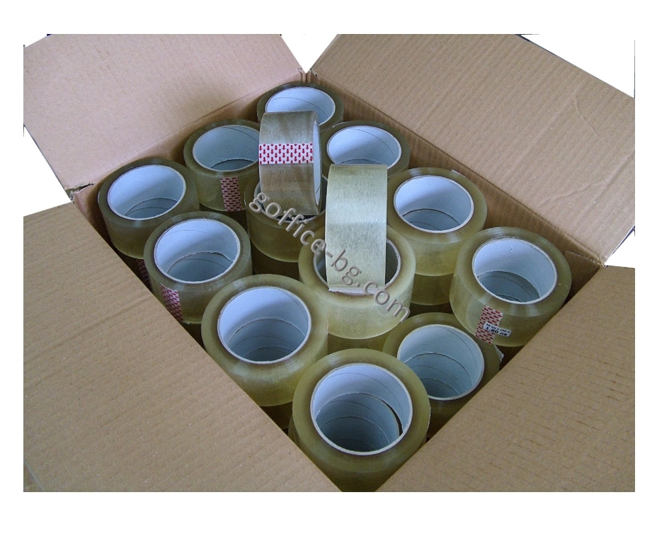 Опаковъчно тиксо, 48 мм x 100 м., кашон, 54 броя, прозрачно, кафяво - Image 2