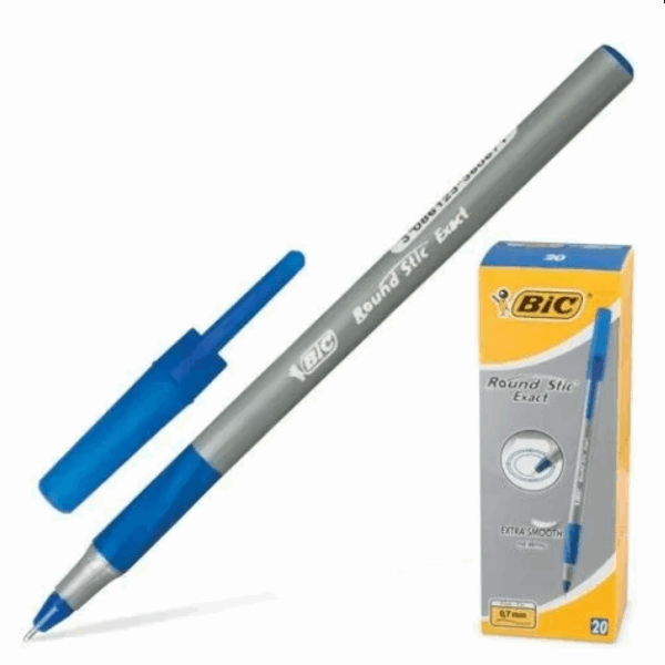 Химикалка BIC Round Stic Exact, 0.7 мм, синя, бр., кут. - Image 2