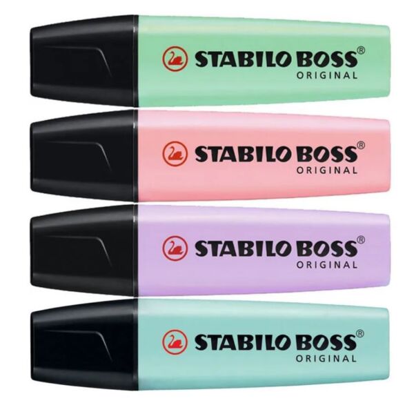 Текст маркер Stabilo Boss Original, комплект (4 цвята), неон, пастел - Image 15