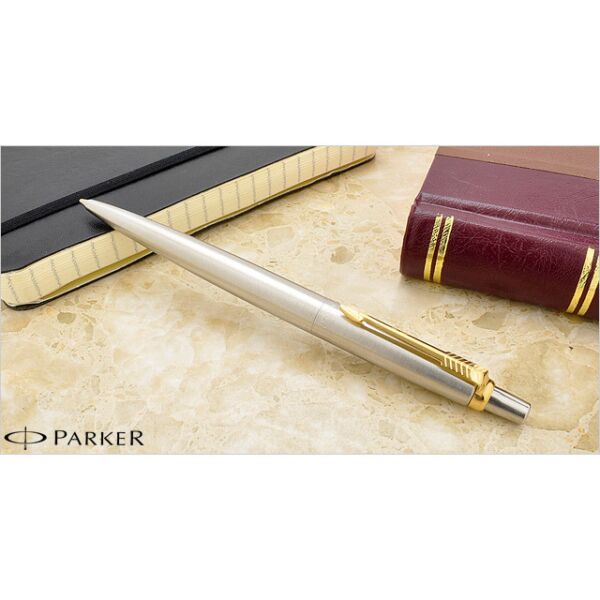Химикалка паркер Parker Jotter К61 Stainless Stell GT, позлатен клип от 23К злато - Image 4