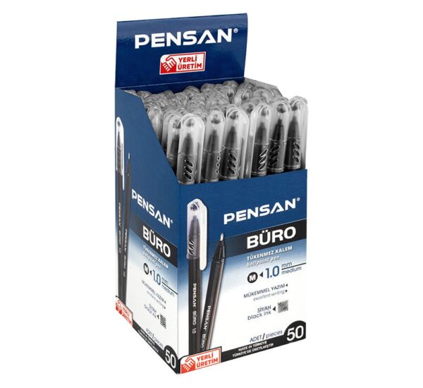Химикалка Pensan Buro, 1.00 mm, син, червен, черен, бр. - Image 9