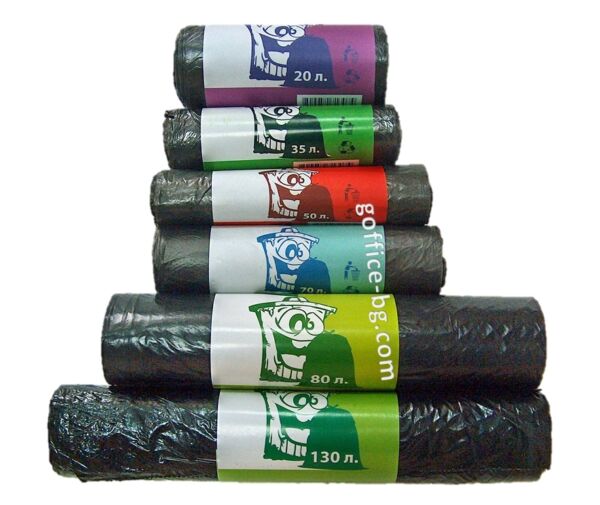 Чували за смет 130 L, 80 х 110 см, 10 броя на ролка, черни - Image 5